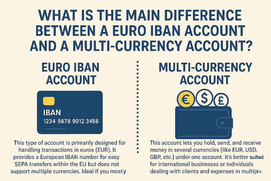 What is the Main Difference Between a Euro IBAN Account and a Multi-Currency Account