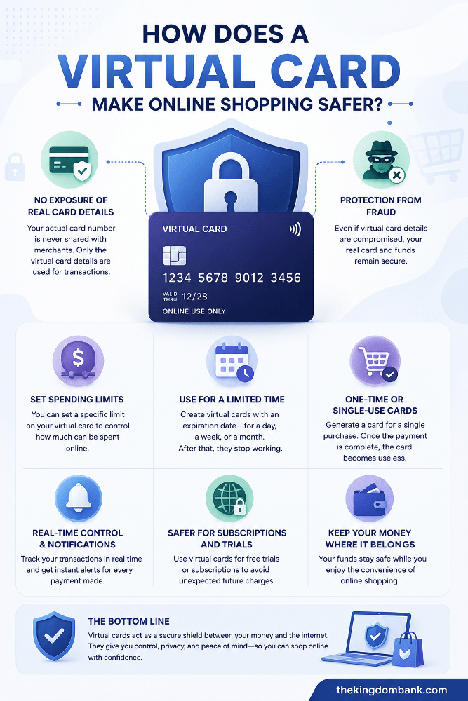 how does a virtual card make online shopping safer